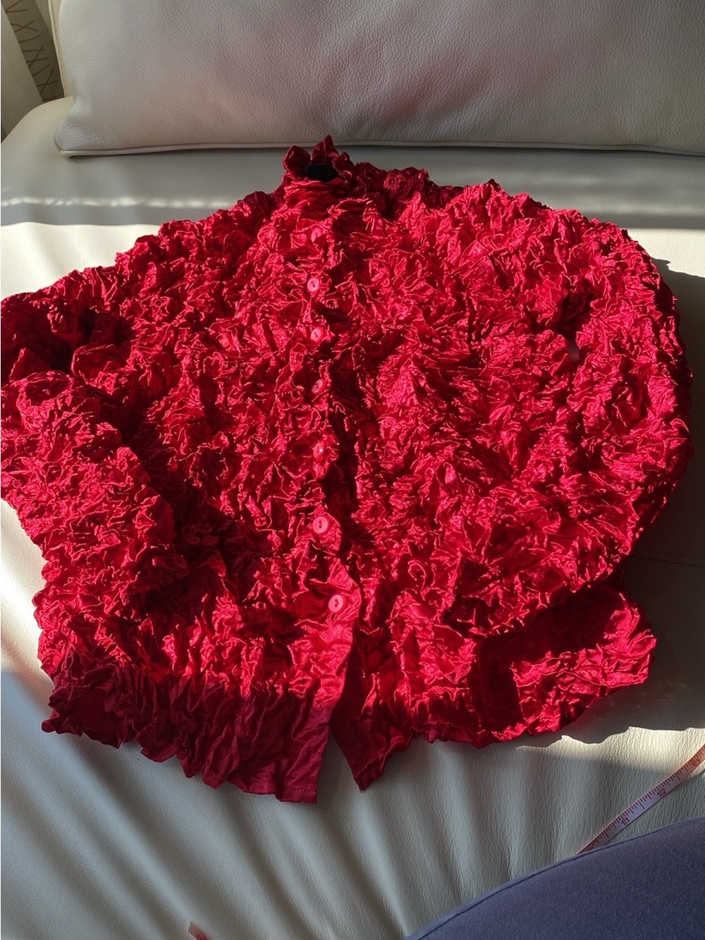 💕Host Pick💕 Simon Chang Designer Crinkle button blouse - like new - Picture 5 of 14